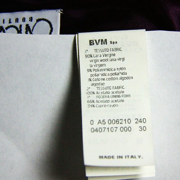 LES COPAINS GORGEOUS BLACK / PURPLE SUIT 90% WOOL SIZE 44 NEW MADE IN ITALY 122 - Picture 8 of 11